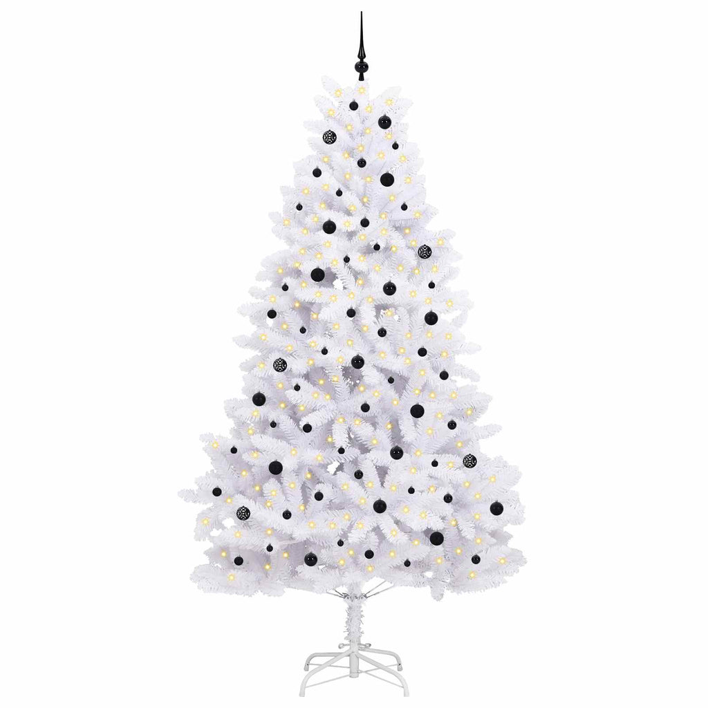 Vidaxl kunstmatige inklapbare kerstboom wit 270 cm pvc en staal