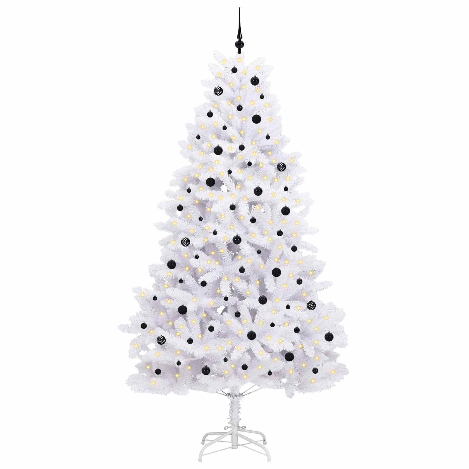 Vidaxl kunstmatige inklapbare kerstboom wit 270 cm pvc en staal