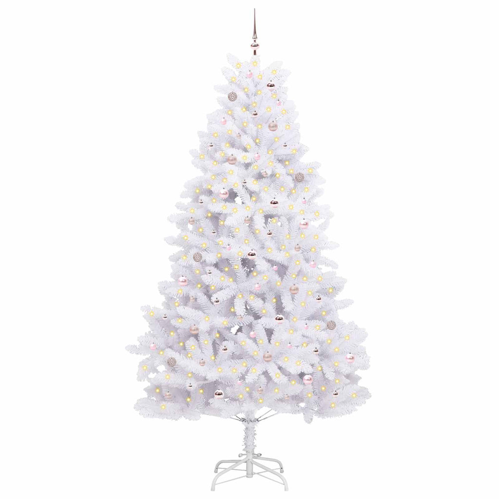 Vidaxl kunstmatige inklapbare kerstboom wit 270 cm pvc en staal