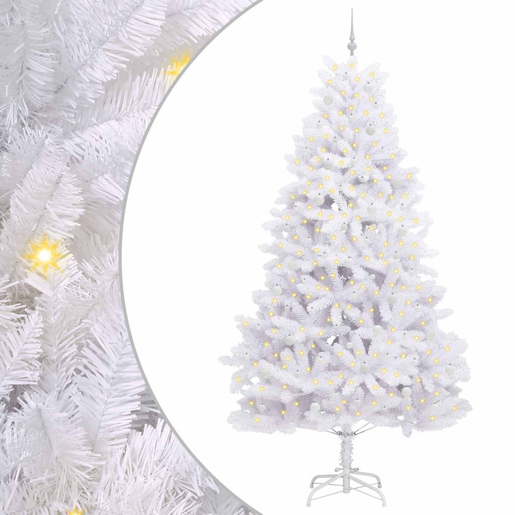 Vidaxl kunstmatige inklapbare kerstboom wit 270 cm pvc en staal