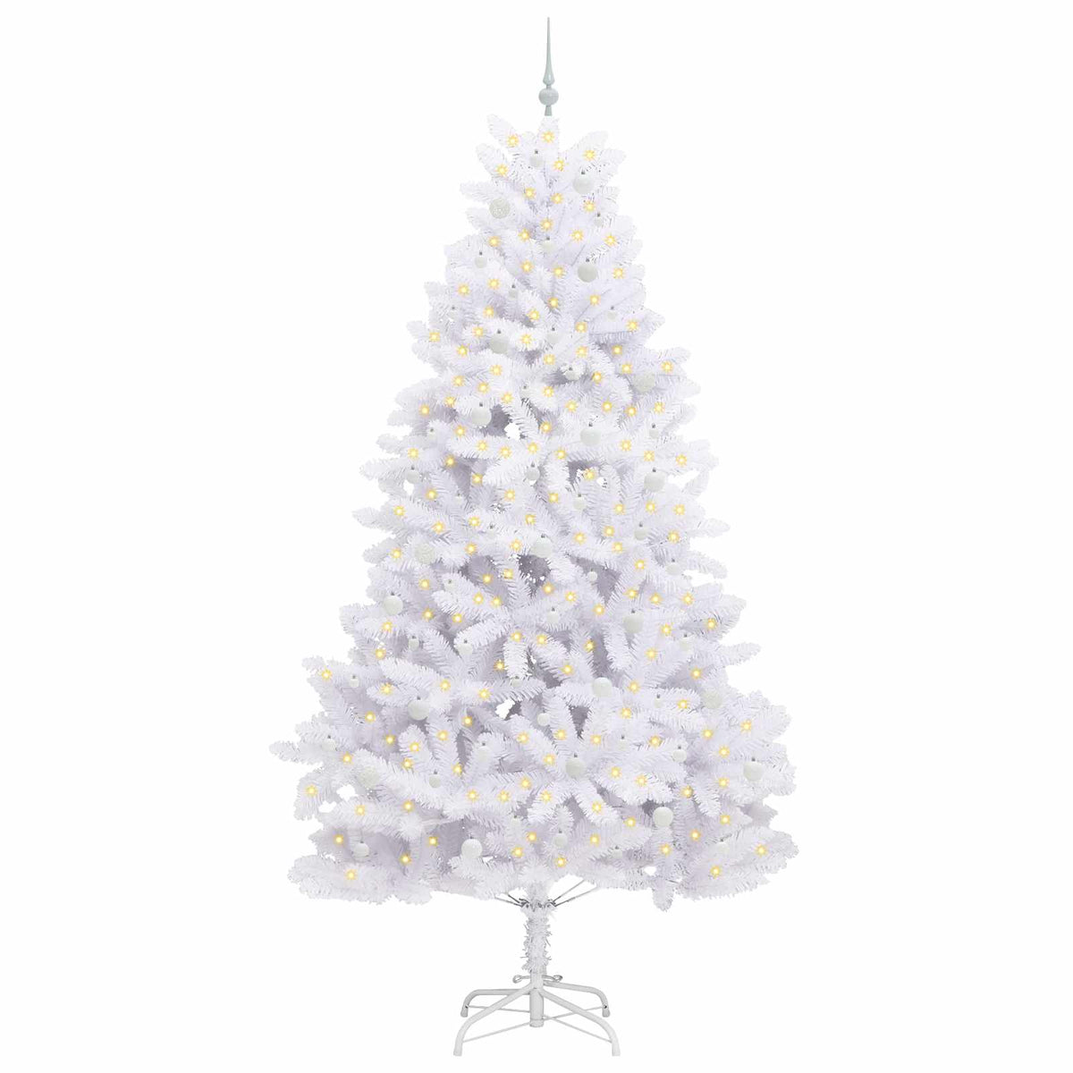 Vidaxl kunstmatige inklapbare kerstboom wit 270 cm pvc en staal