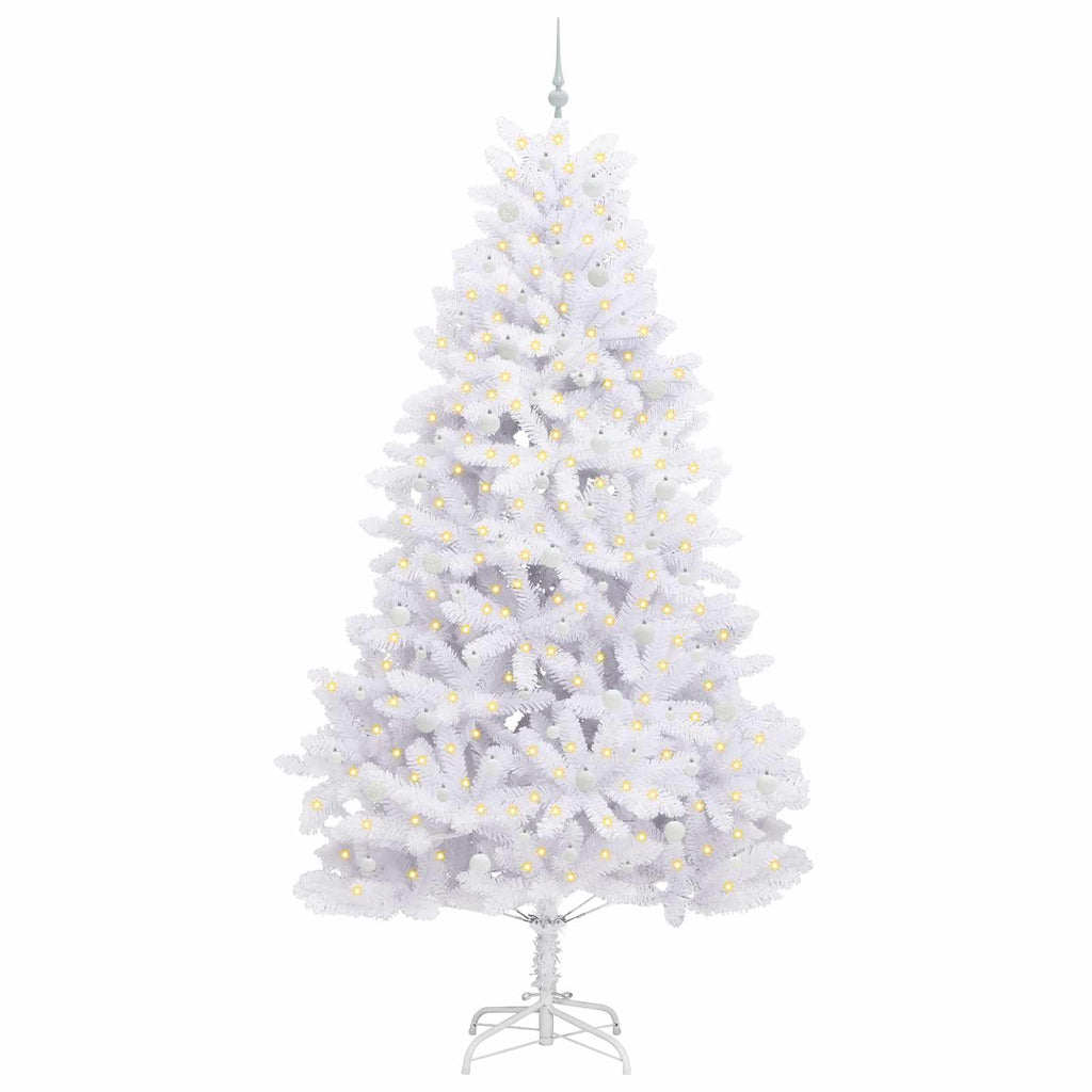 Vidaxl kunstmatige inklapbare kerstboom wit 270 cm pvc en staal
