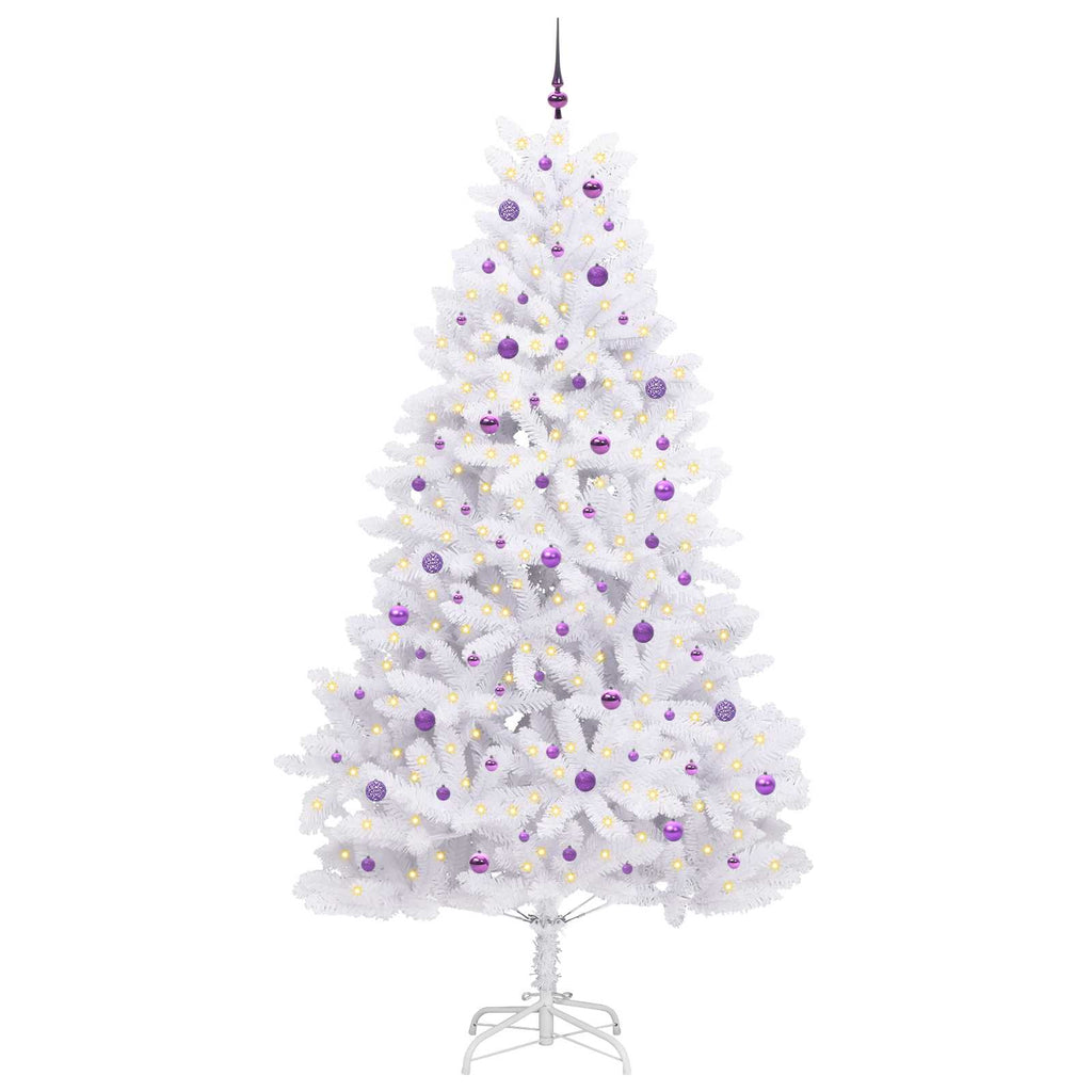 Vidaxl kunstmatige inklapbare kerstboom wit 270 cm pvc en staal