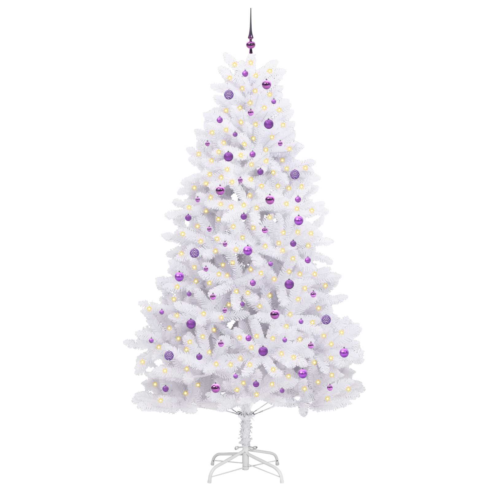 Vidaxl kunstmatige inklapbare kerstboom wit 270 cm pvc en staal