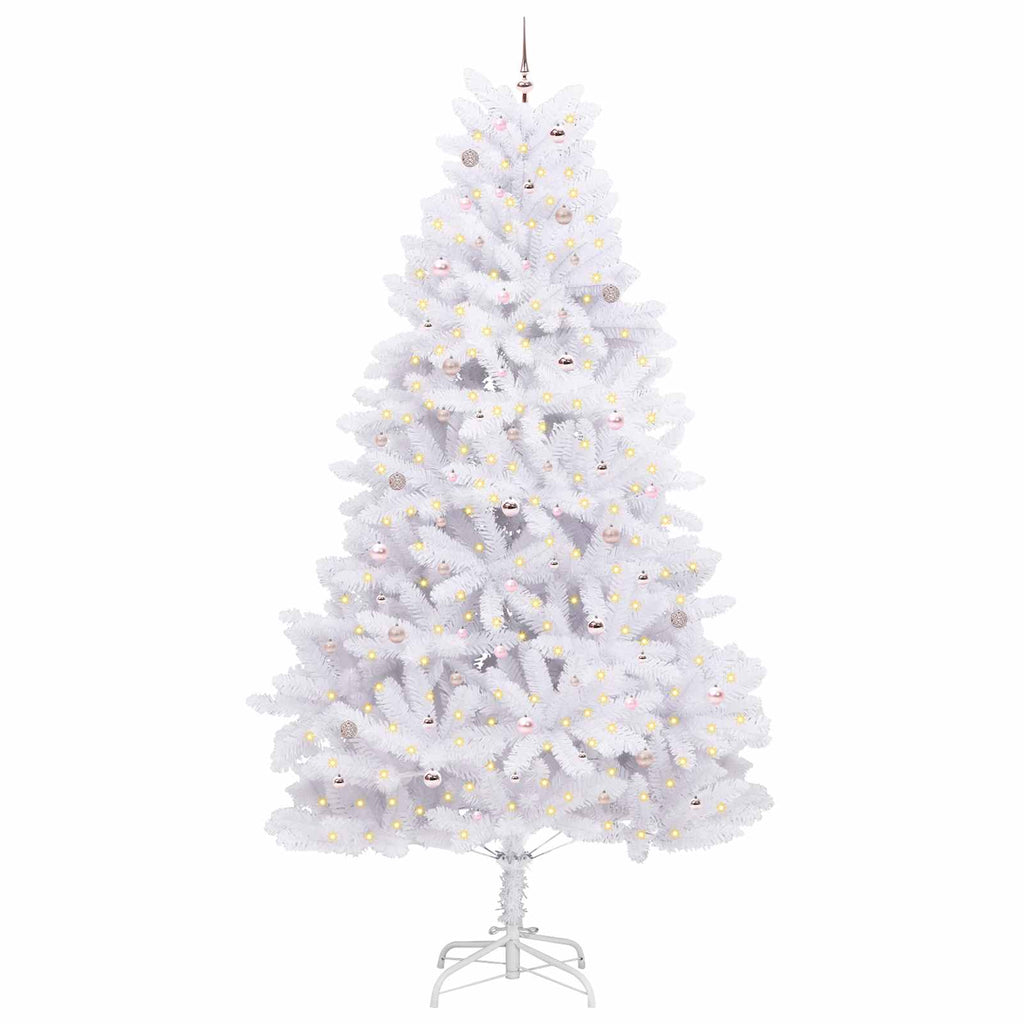 Vidaxl kunstmatige inklapbare kerstboom wit 300 cm pvc en staal