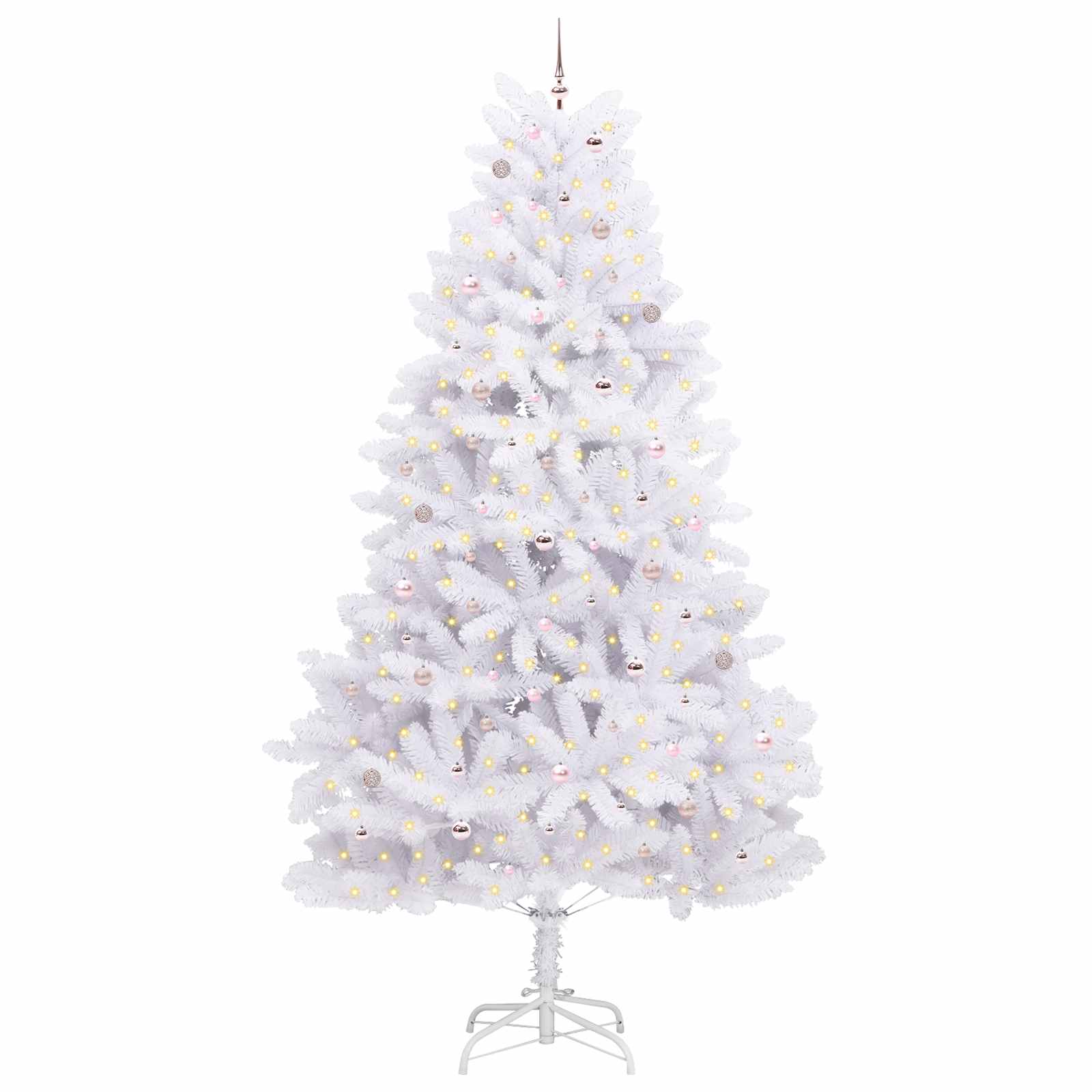 Vidaxl kunstmatige inklapbare kerstboom wit 300 cm pvc en staal