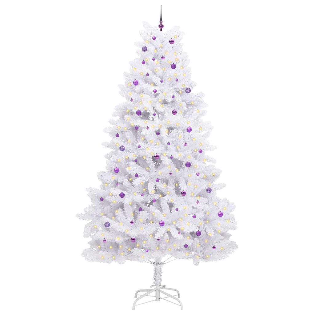 Vidaxl kunstmatige inklapbare kerstboom wit 300 cm pvc en staal