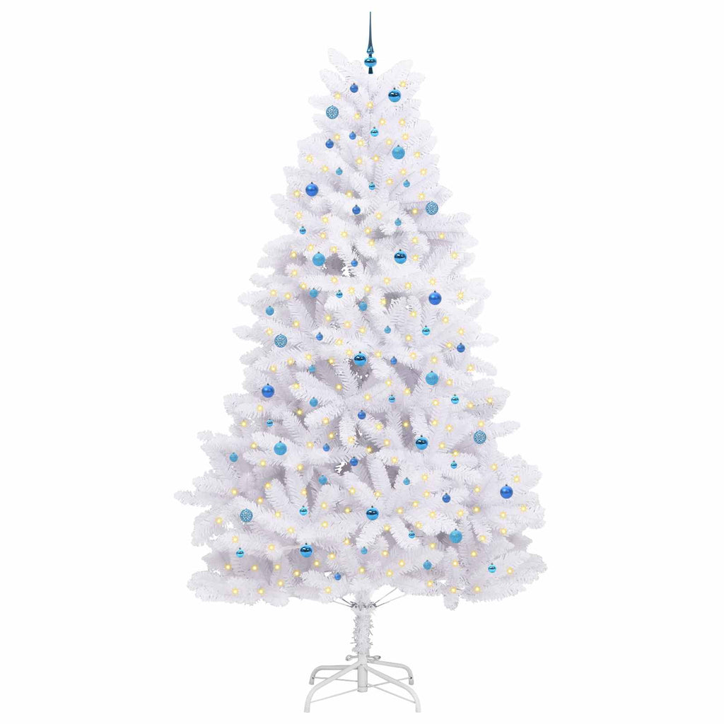 Vidaxl kunstmatige inklapbare kerstboom wit 300 cm pvc en staal