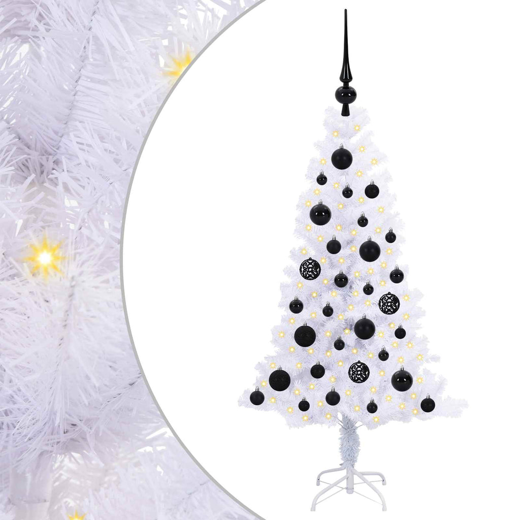 Vidaxl kunstkerstboom met 150 led wit 120 cm pvc en staal
