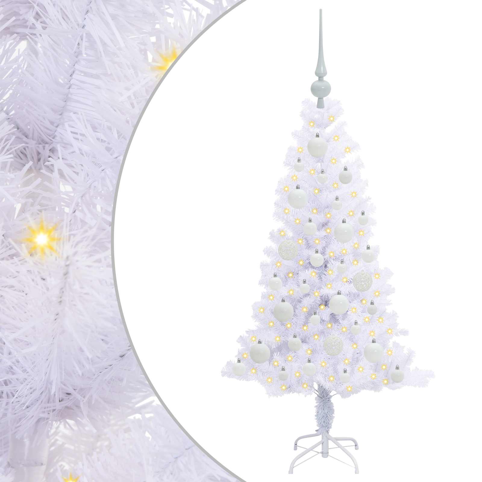 Vidaxl kunstkerstboom met 150 led wit 120 cm pvc en staal