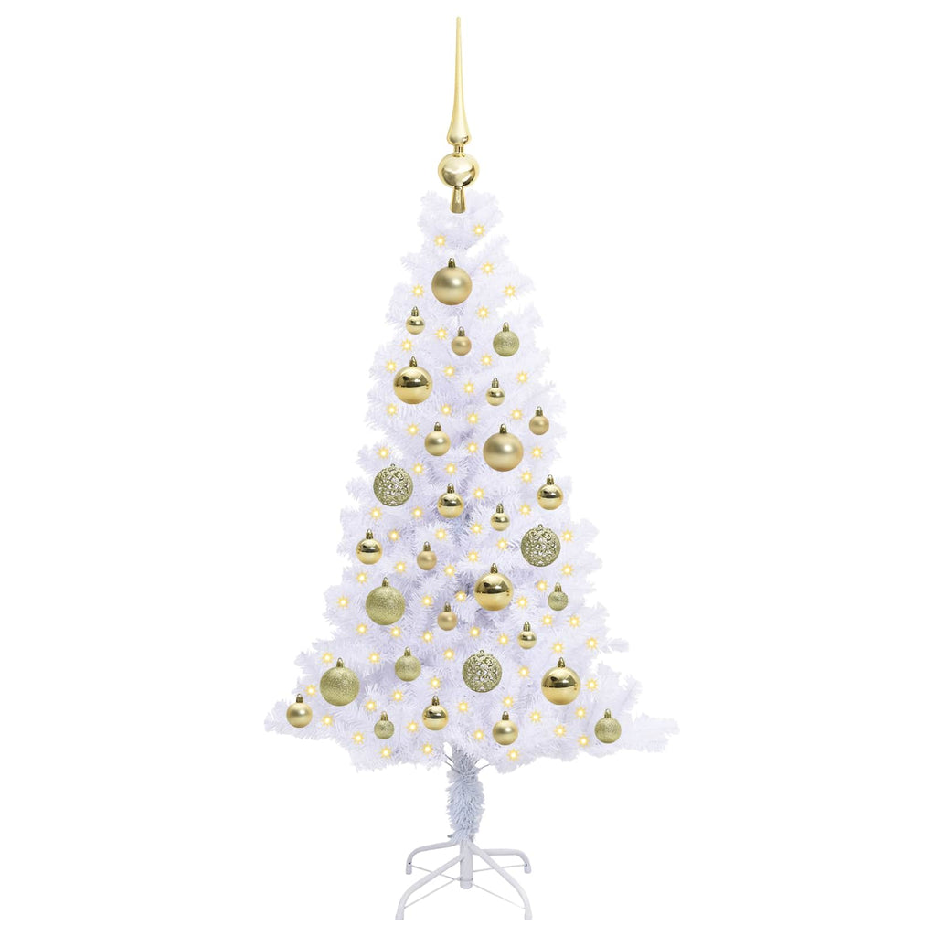 Vidaxl kunstkerstboom met 150 led wit 120 cm pvc en staal