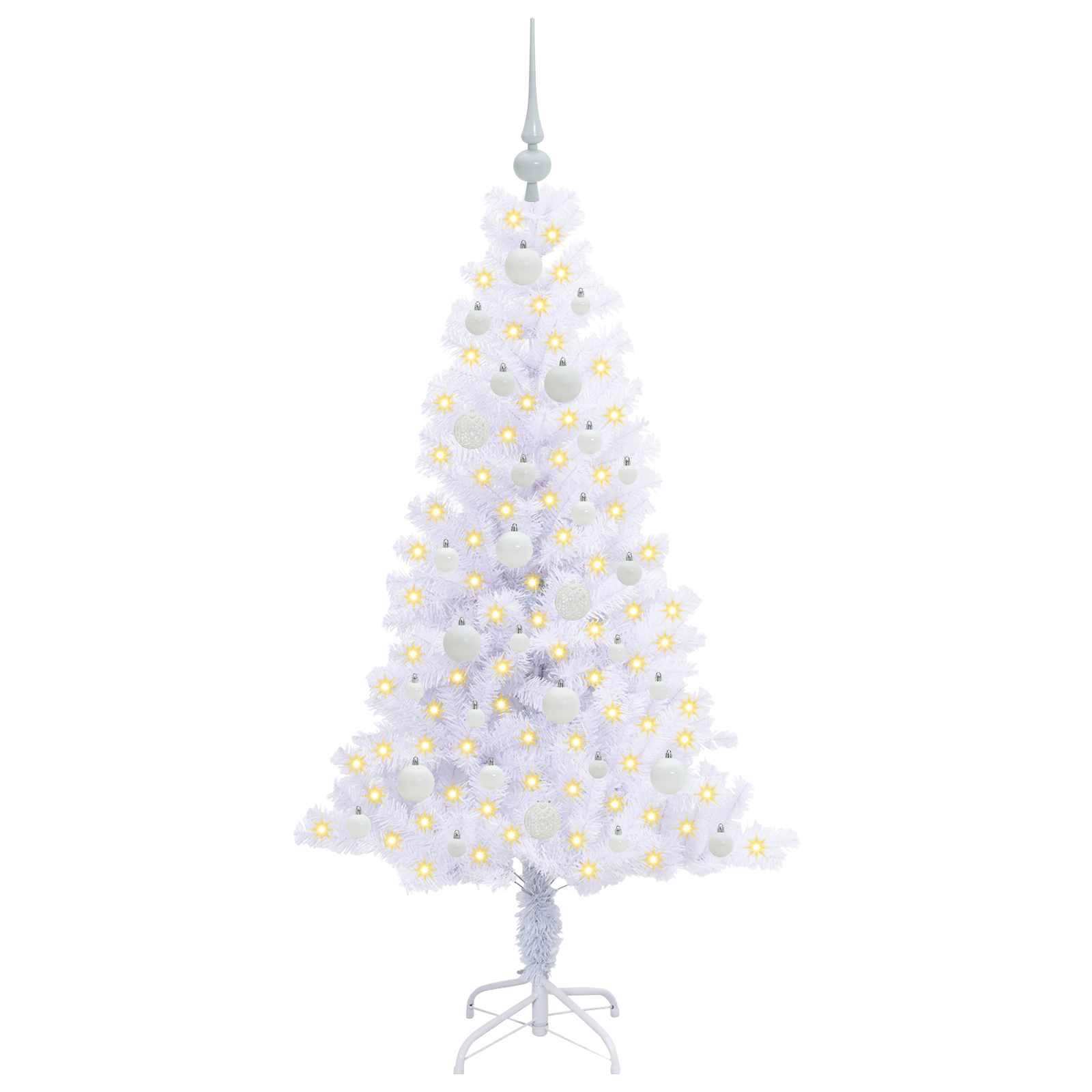 Vidaxl kunstkerstboom met 150 led wit 150 cm pvc en staal
