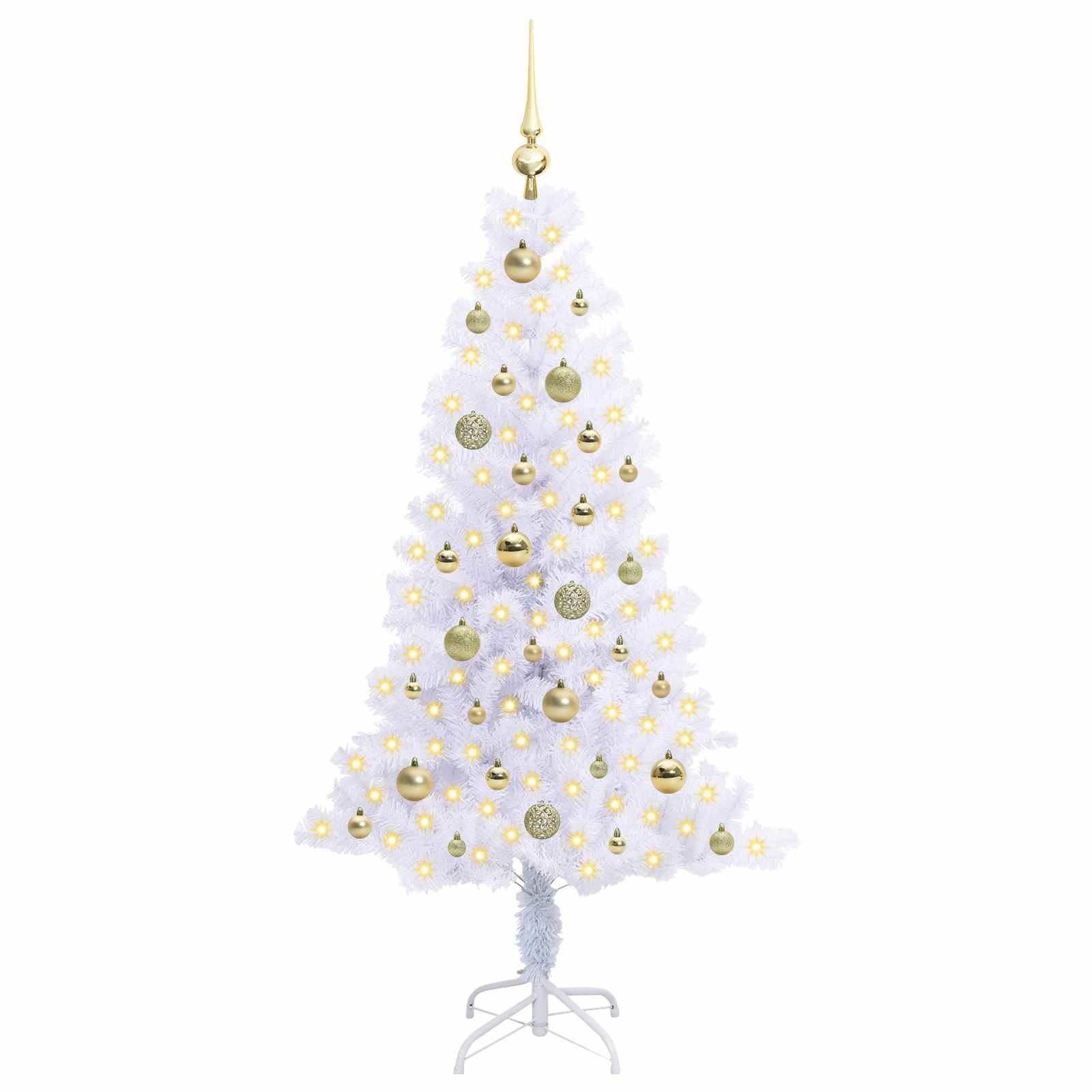 Vidaxl kunstkerstboom met 150 led wit 150 cm pvc en staal