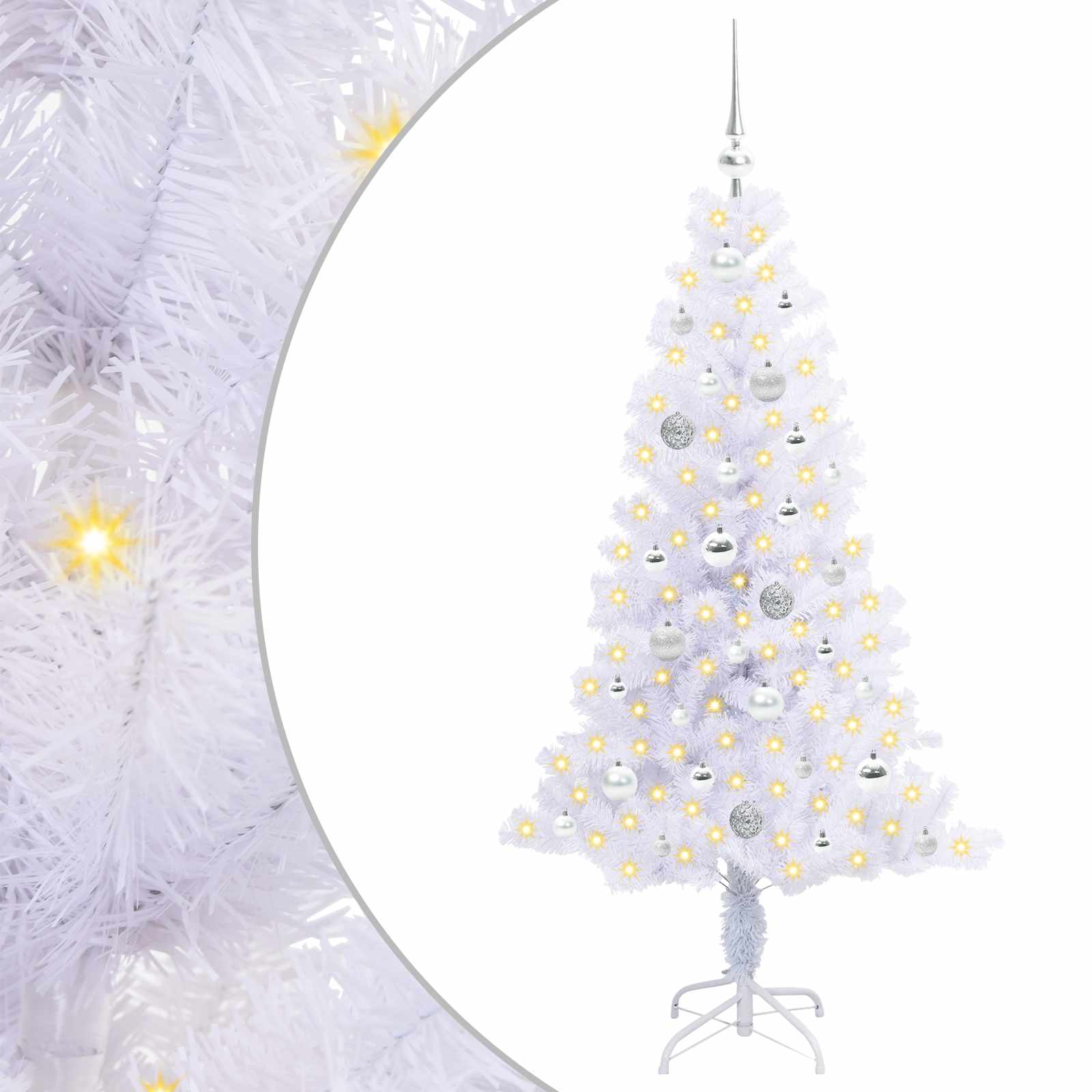 Vidaxl kunstkerstboom met 150 led wit 150 cm pvc en staal