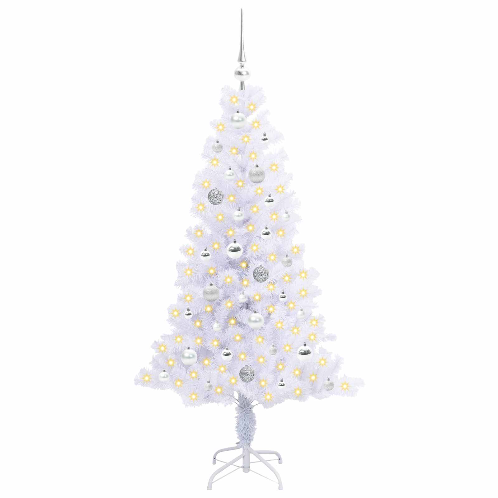 Vidaxl kunstkerstboom met 150 led wit 150 cm pvc en staal