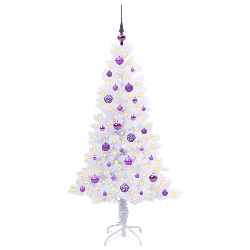 Vidaxl kunstkerstboom met 150 led wit 150 cm pvc en staal