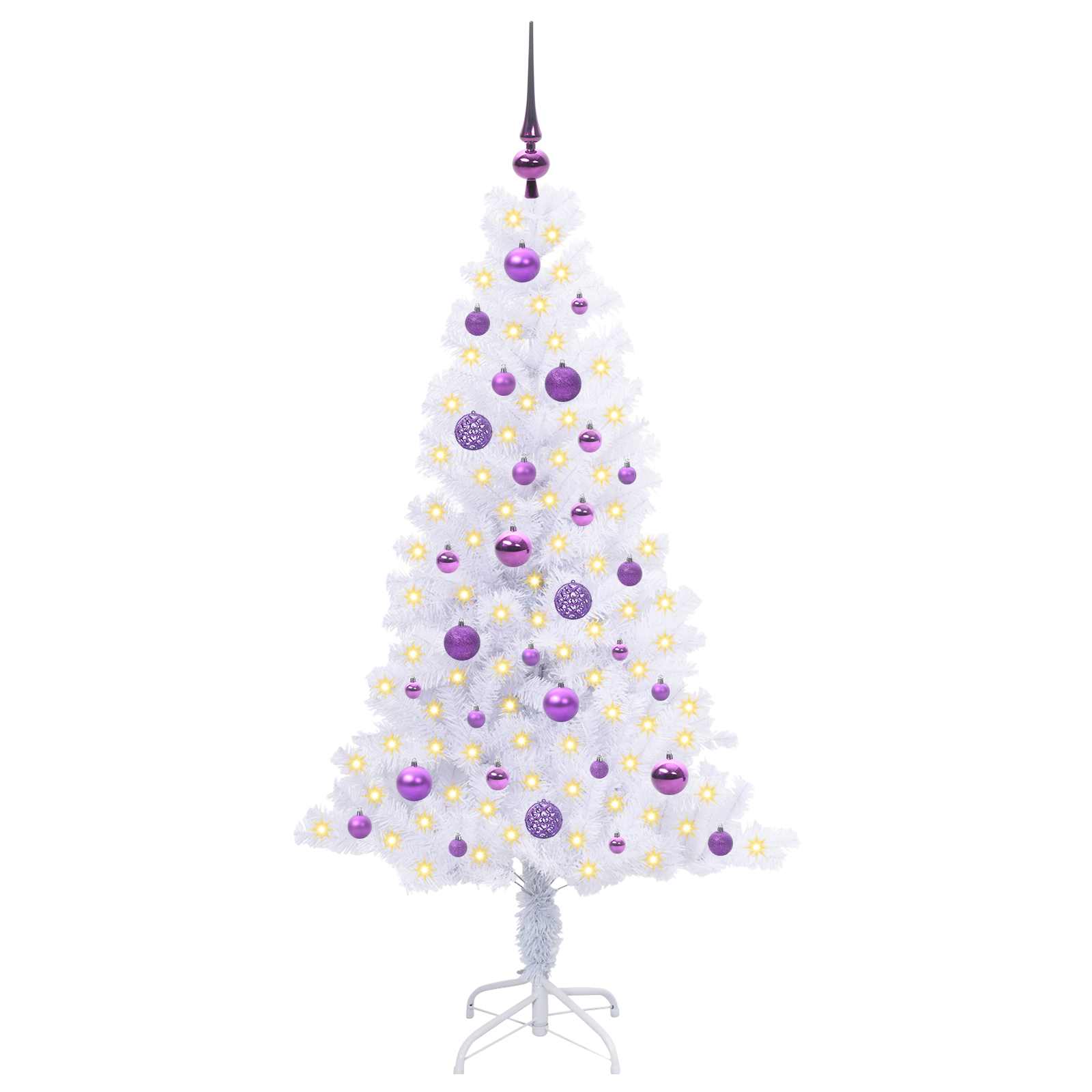 Vidaxl kunstkerstboom met 150 led wit 150 cm pvc en staal