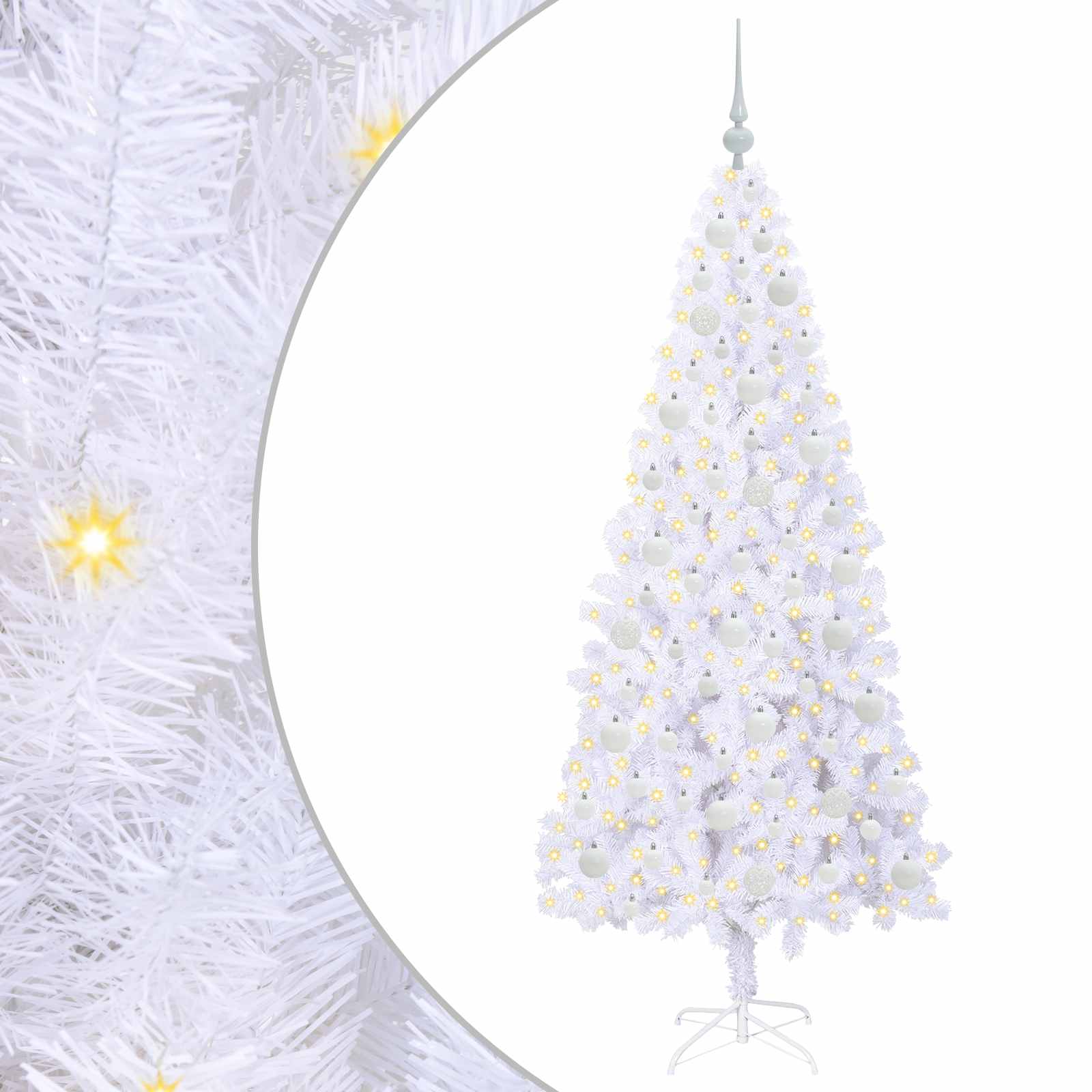 Vidaxl kunstkerstboom met 300 led wit 180 cm pvc en staal
