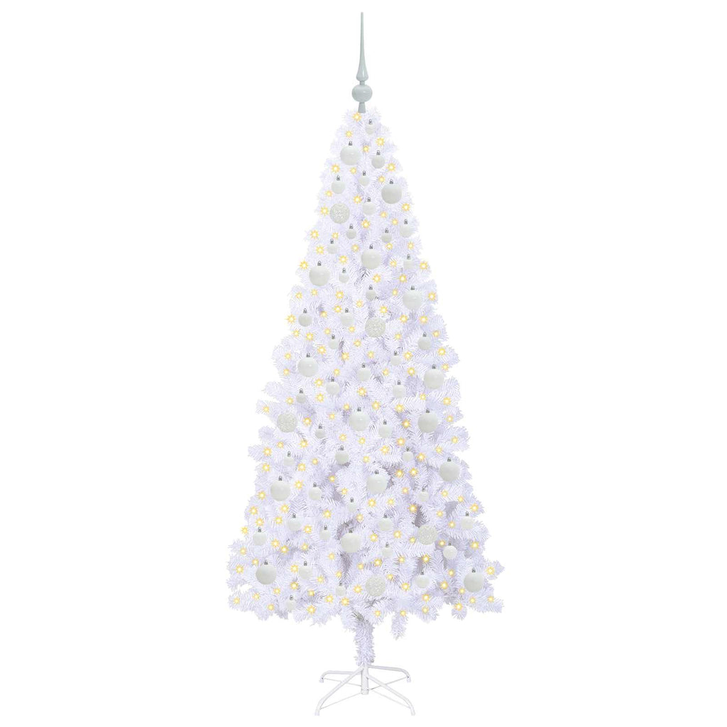 Vidaxl kunstkerstboom met 300 led wit 180 cm pvc en staal