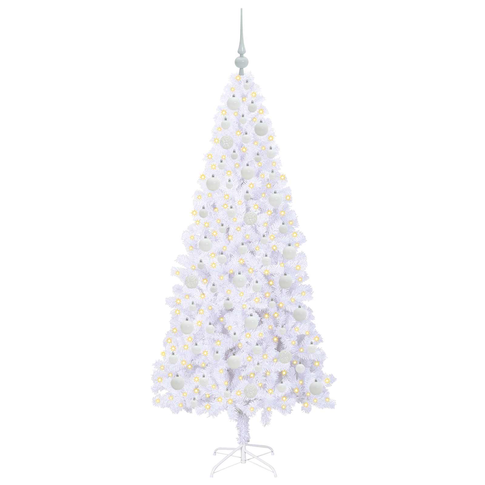 Vidaxl kunstkerstboom met 300 led wit 180 cm pvc en staal
