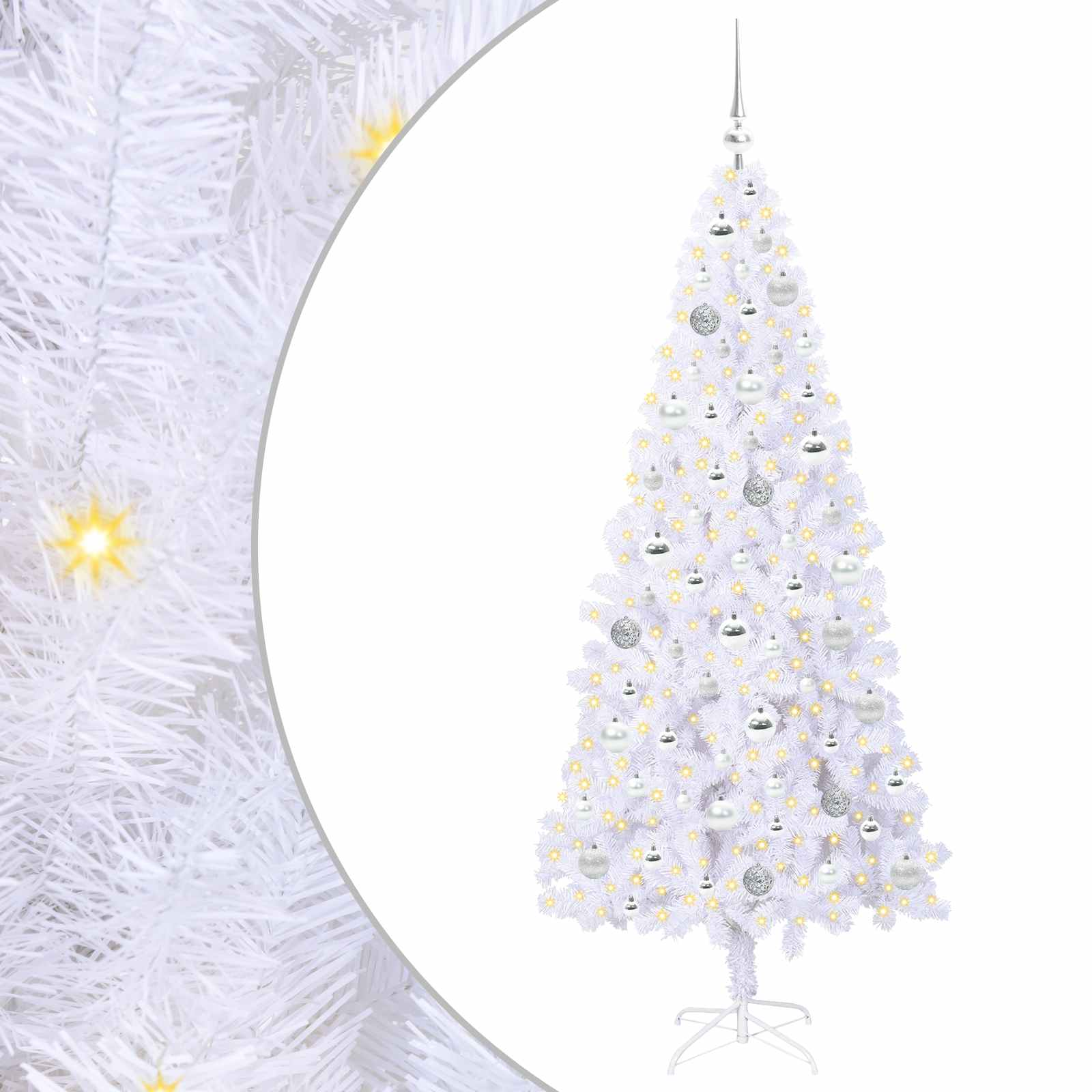 Vidaxl kunstkerstboom met 300 led wit 180 cm pvc en staal