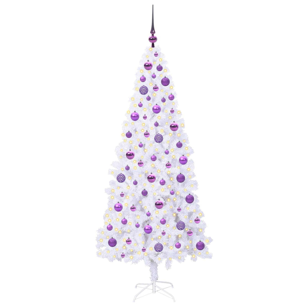 Vidaxl kunstkerstboom met 300 led wit 180 cm pvc en staal