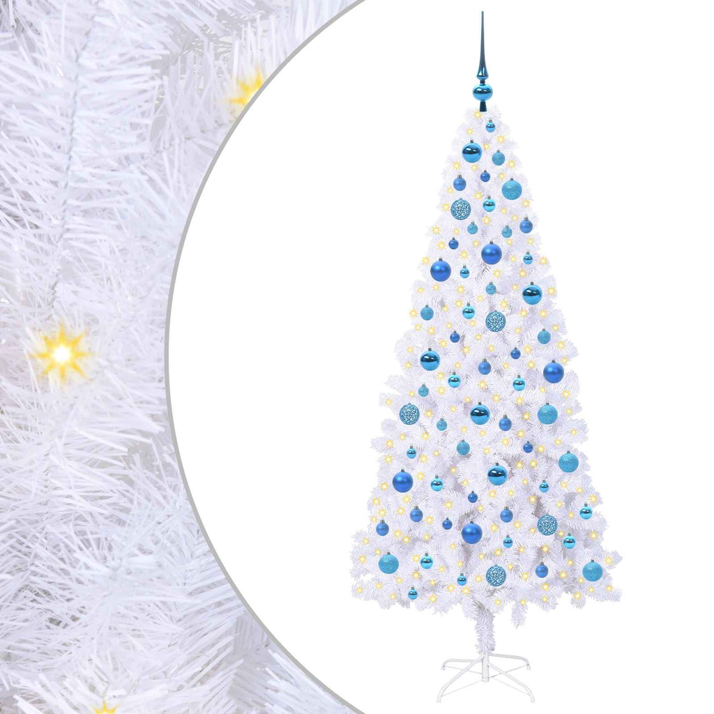 Vidaxl kunstkerstboom met 300 led wit 180 cm pvc en staal