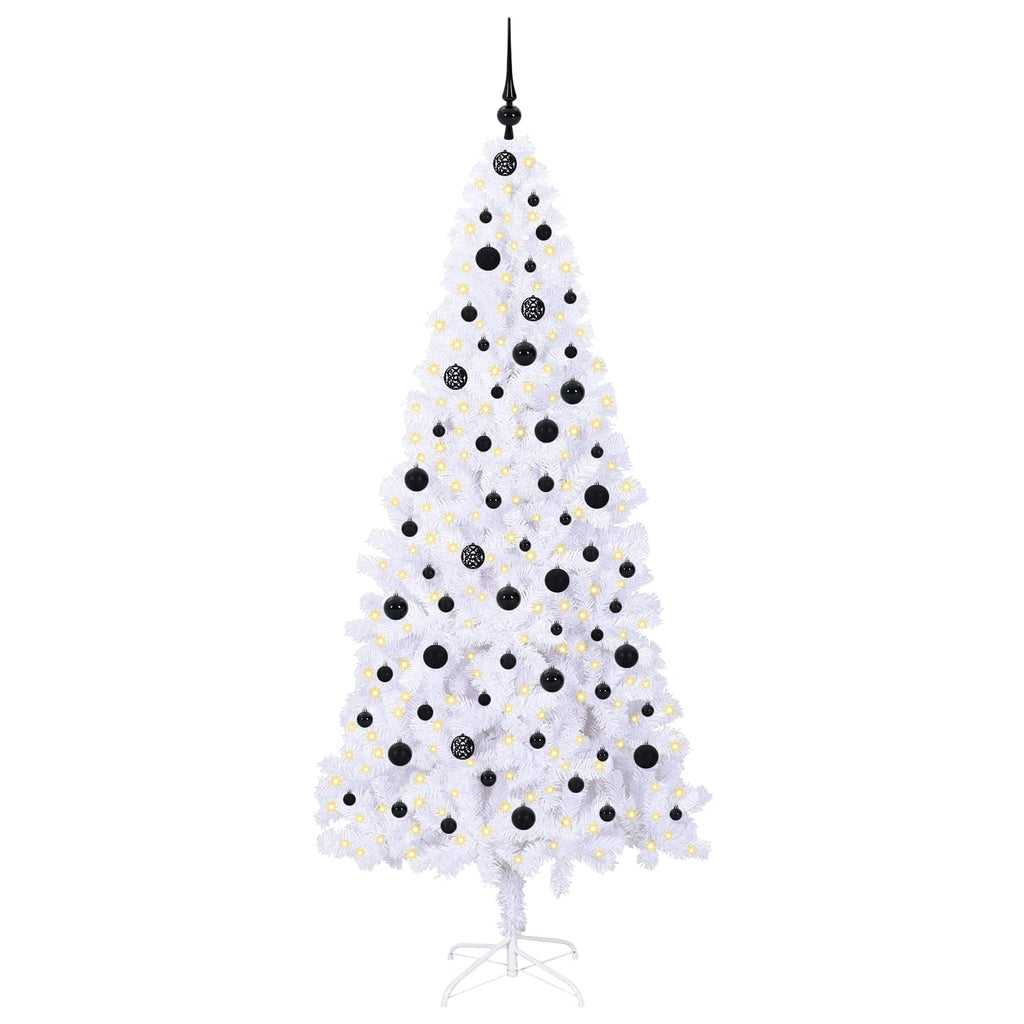 Vidaxl kunstkerstboom met 300 led wit 210 cm pvc en staal