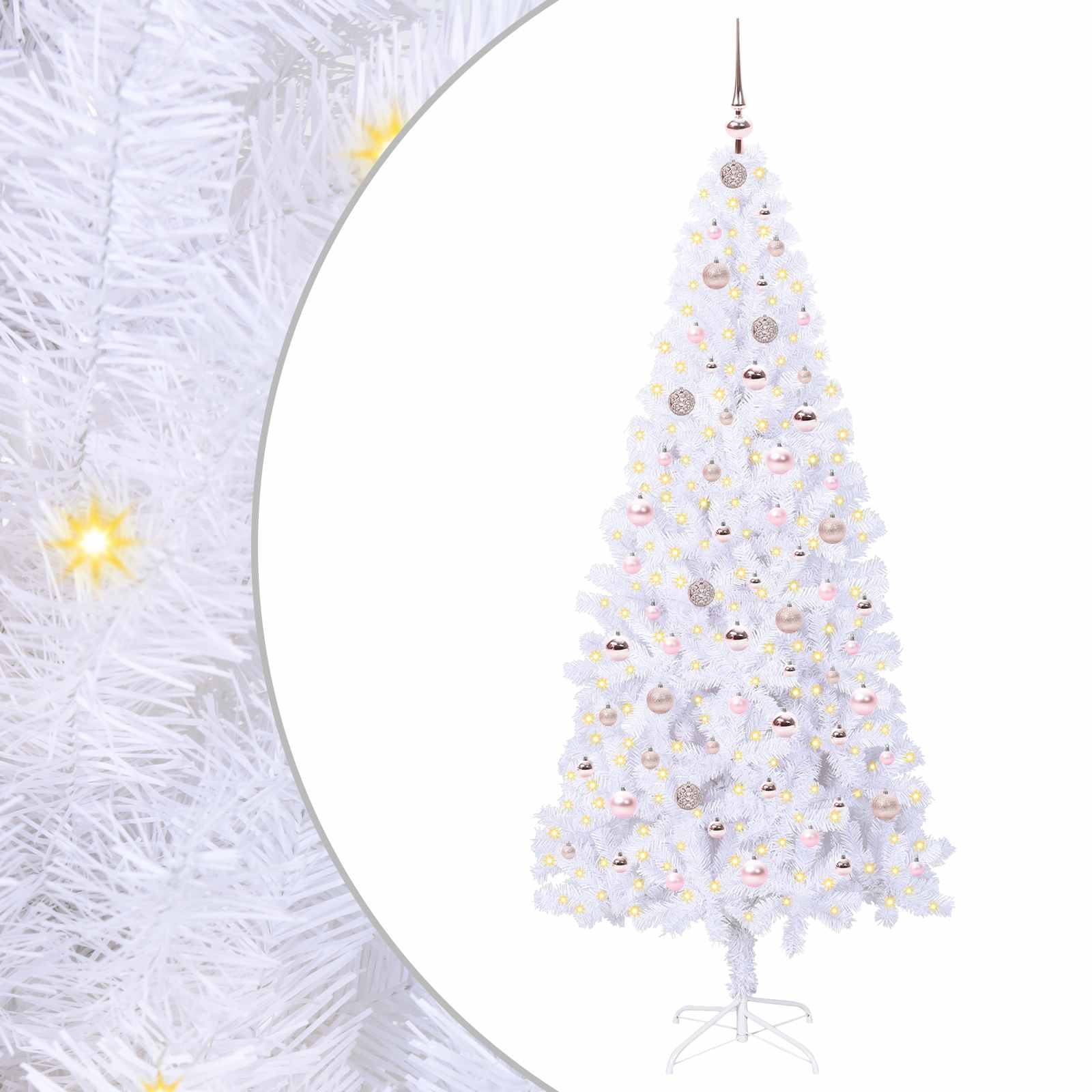 Vidaxl kunstkerstboom met 300 led wit 210 cm pvc en staal