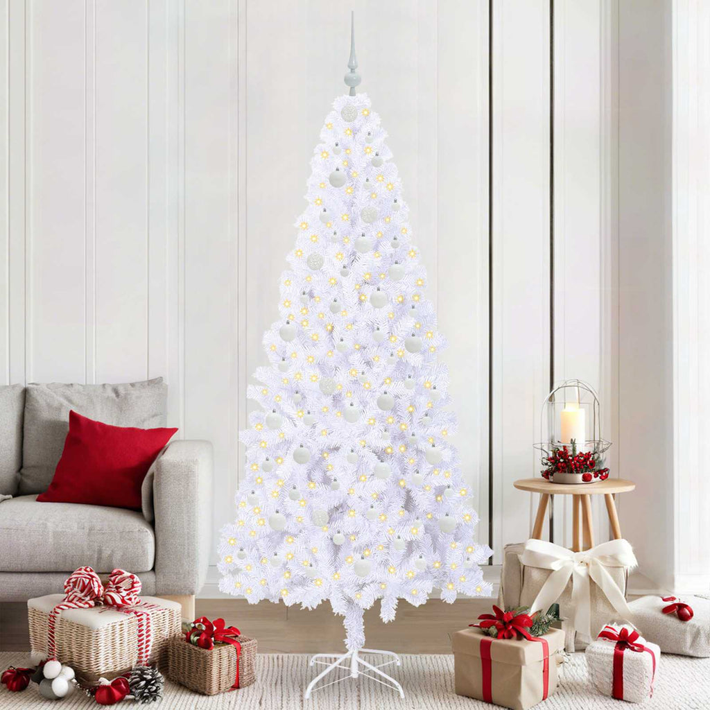 Vidaxl kunstkerstboom met 300 led wit 210 cm pvc en staal