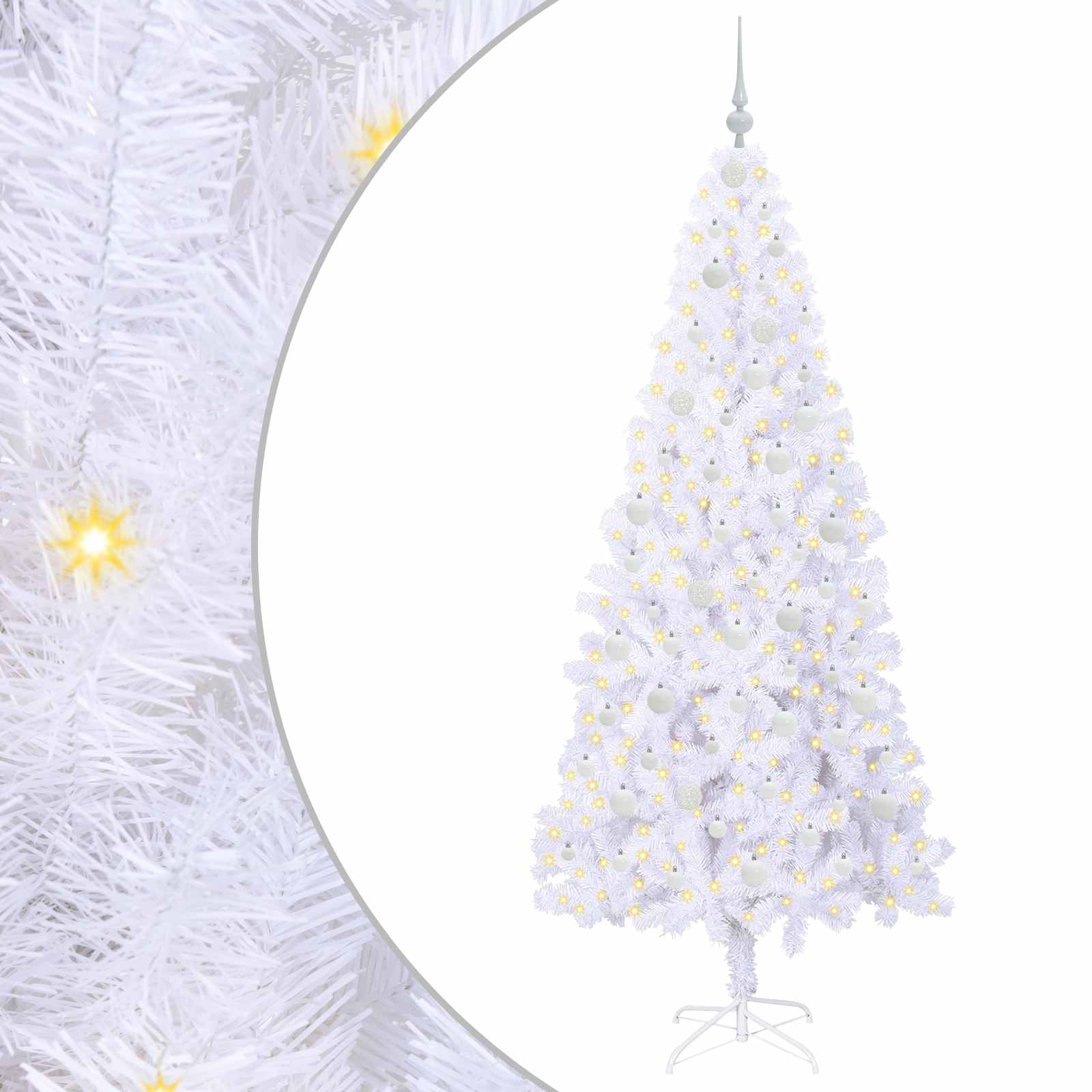 Vidaxl kunstkerstboom met 300 led wit 210 cm pvc en staal