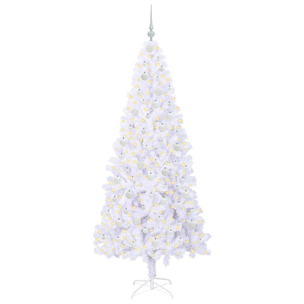 Vidaxl kunstkerstboom met 300 led wit 210 cm pvc en staal