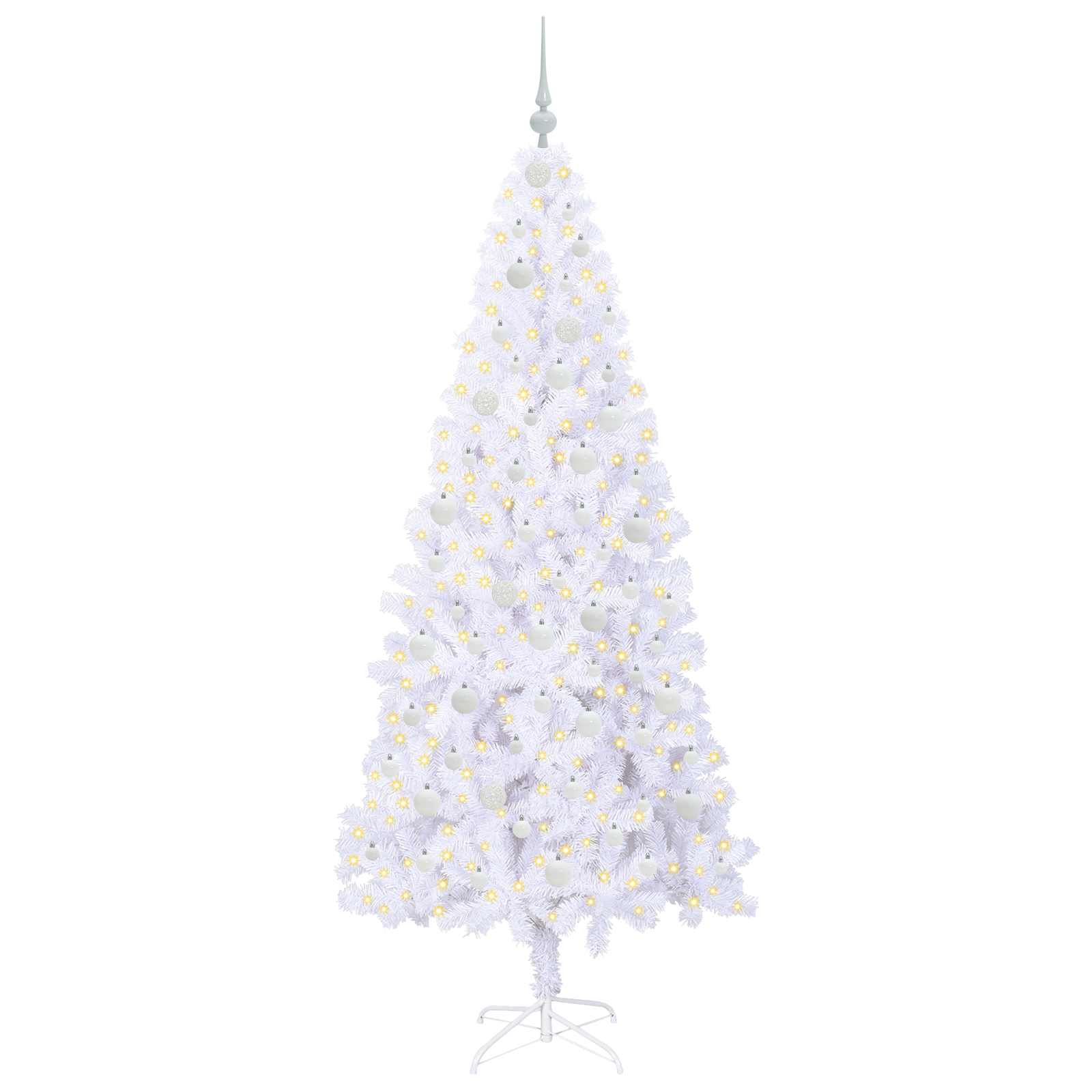 Vidaxl kunstkerstboom met 300 led wit 210 cm pvc en staal