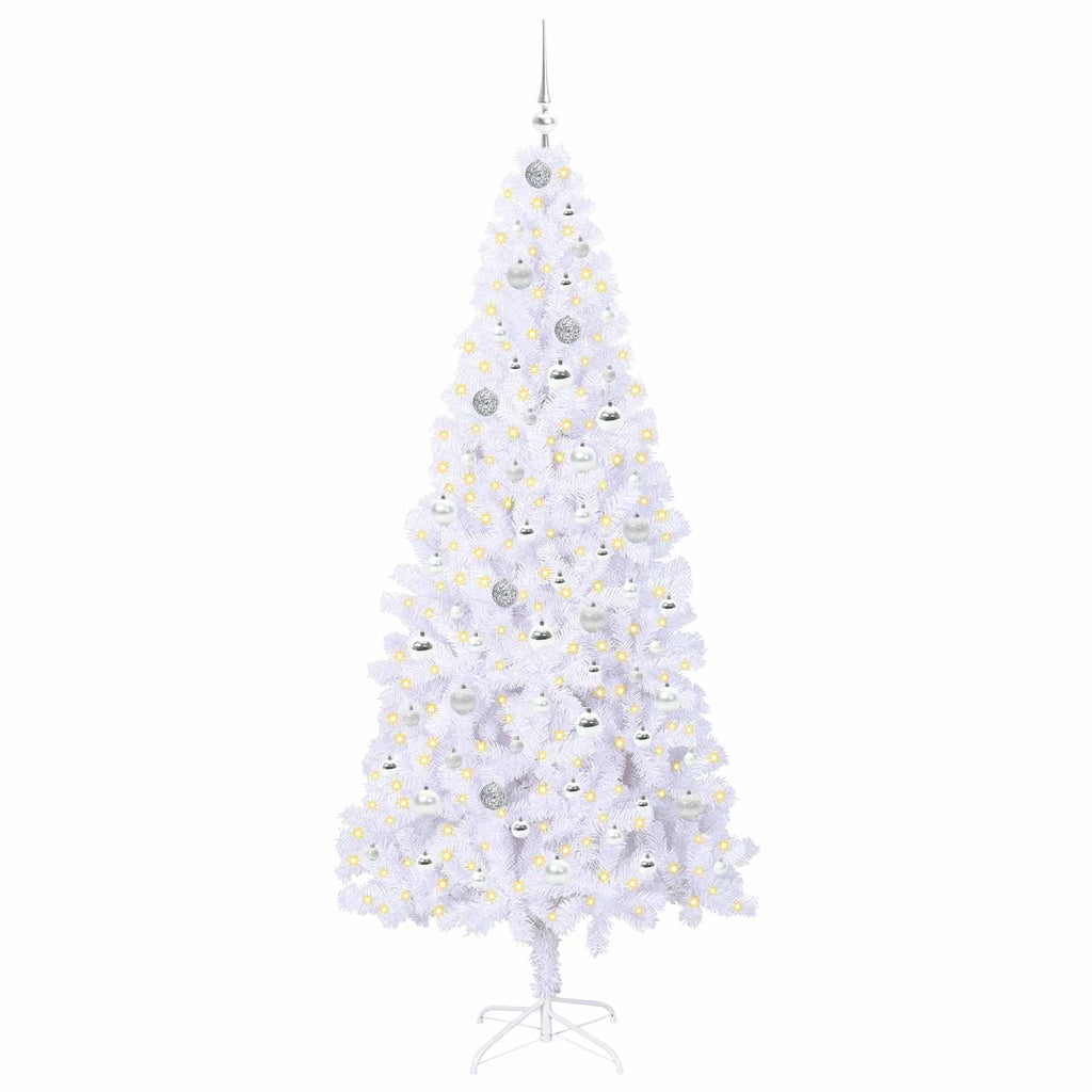Vidaxl kunstkerstboom met 300 led wit 210 cm pvc en staal