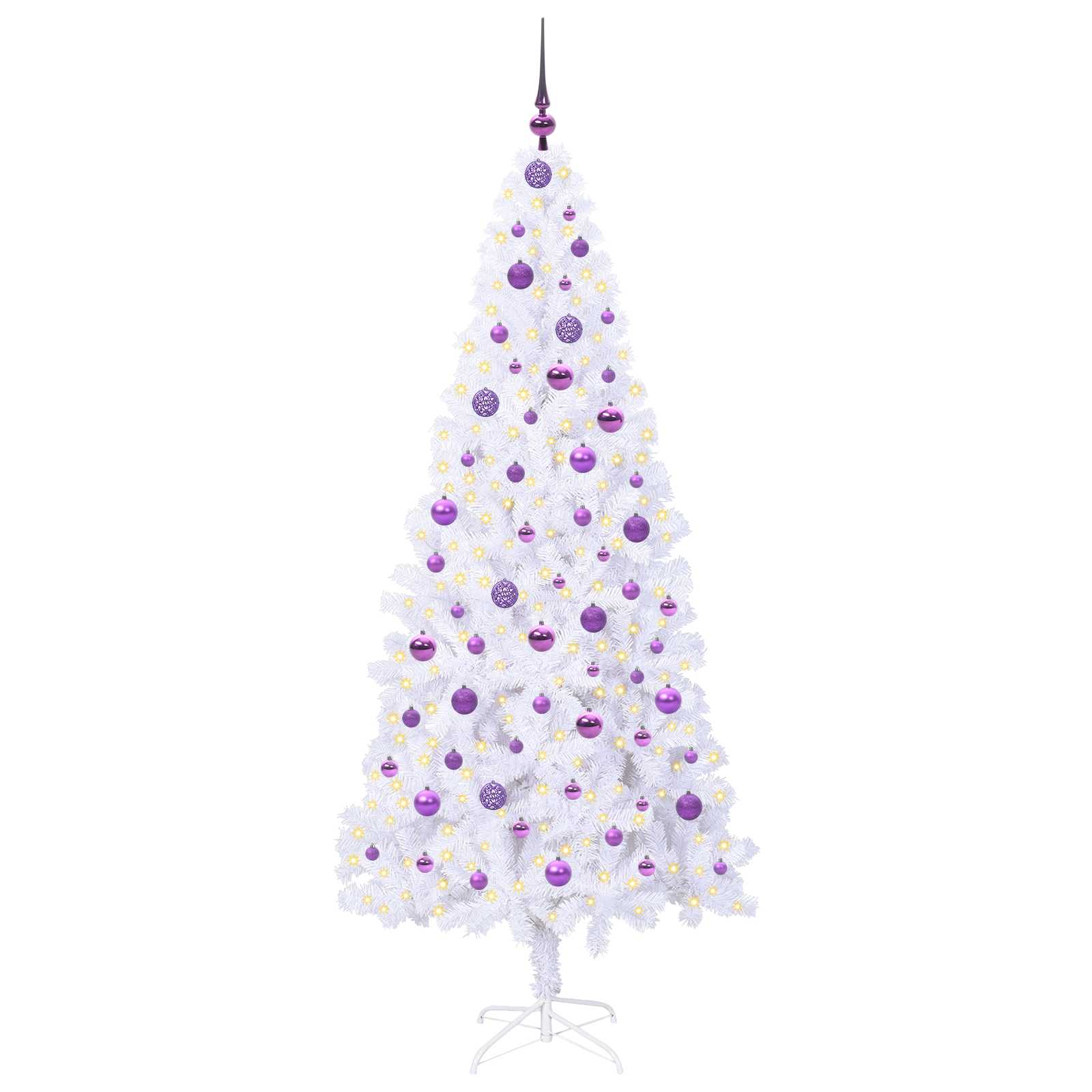 Vidaxl kunstkerstboom met 300 led wit 210 cm pvc en staal