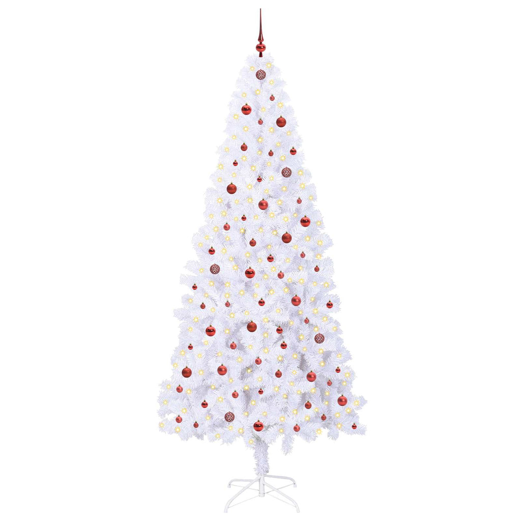 Vidaxl kunstkerstboom met 300 led wit 240 cm pvc en staal
