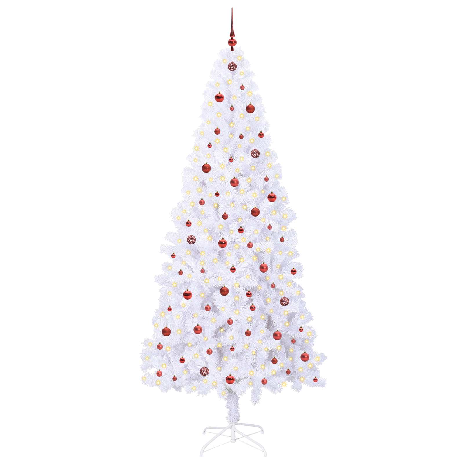 Vidaxl kunstkerstboom met 300 led wit 240 cm pvc en staal