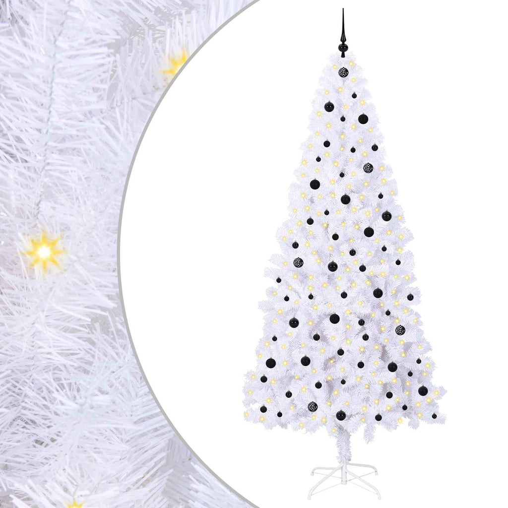 Vidaxl kunstkerstboom met 300 led wit 240 cm pvc en staal