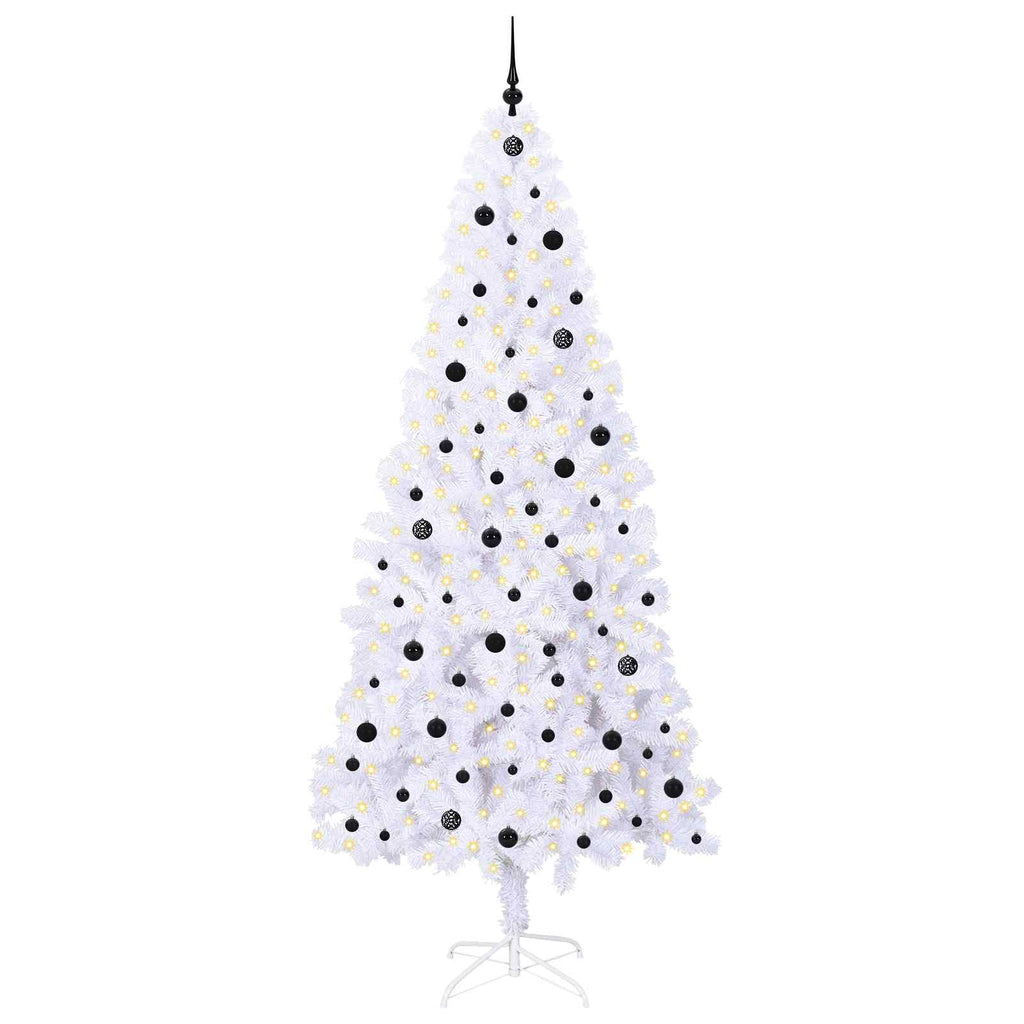 Vidaxl kunstkerstboom met 300 led wit 240 cm pvc en staal