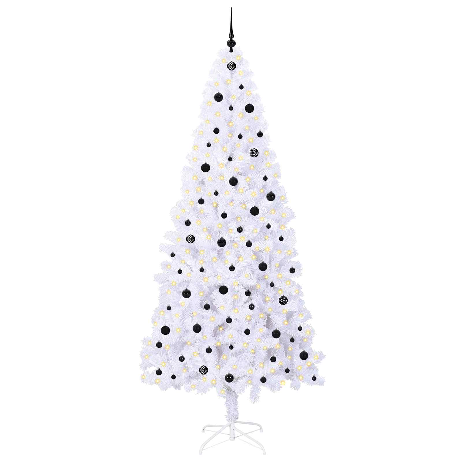 Vidaxl kunstkerstboom met 300 led wit 240 cm pvc en staal