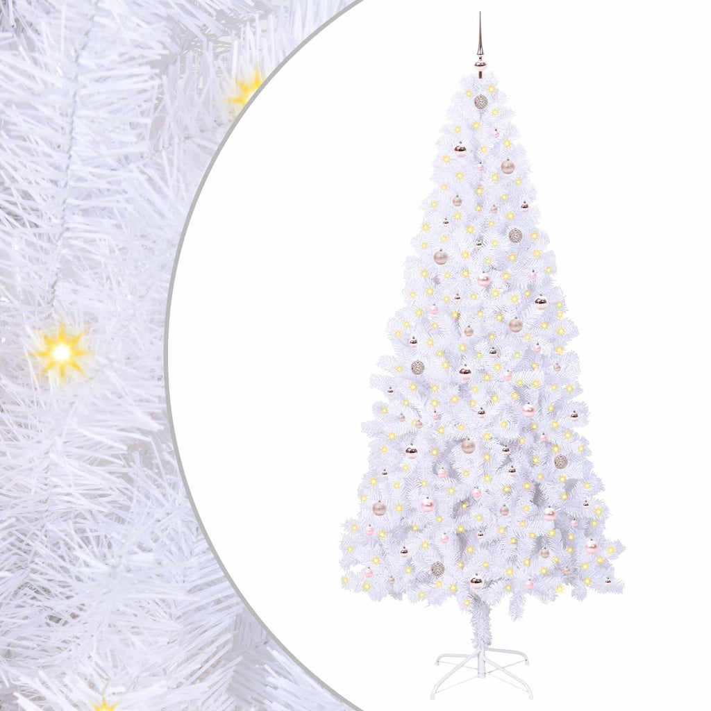 Vidaxl kunstkerstboom met 300 led wit 240 cm pvc en staal