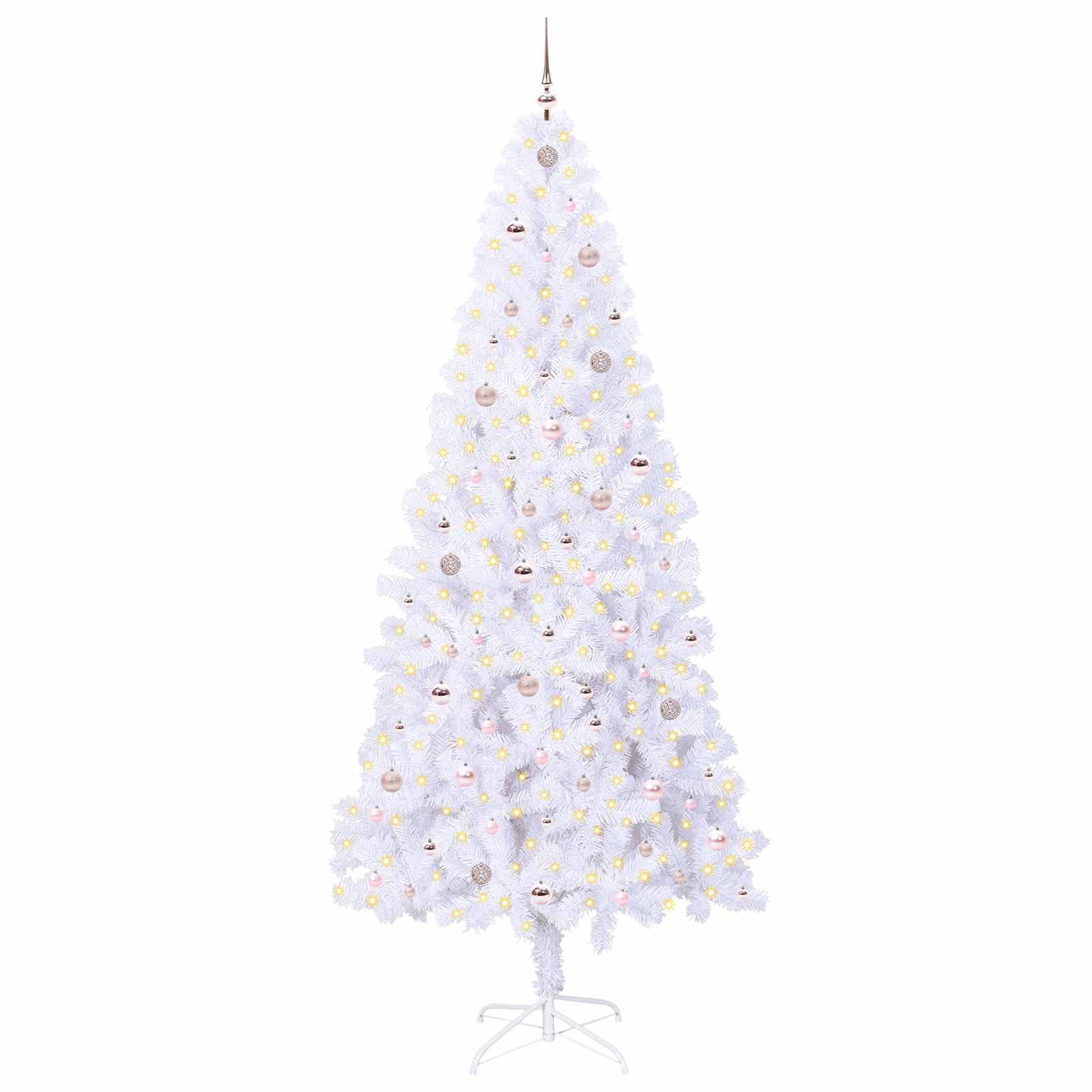Vidaxl kunstkerstboom met 300 led wit 240 cm pvc en staal