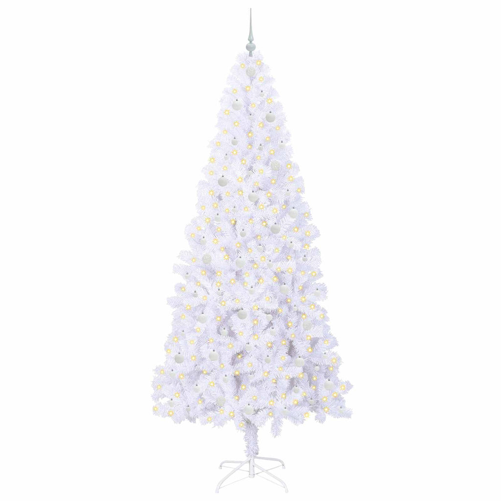 Vidaxl kunstkerstboom met 300 led wit 240 cm pvc en staal