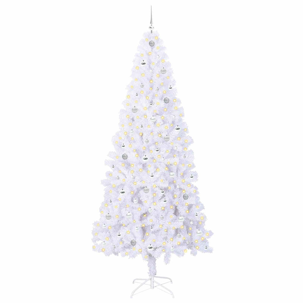 Vidaxl kunstkerstboom met 300 led wit 240 cm pvc en staal