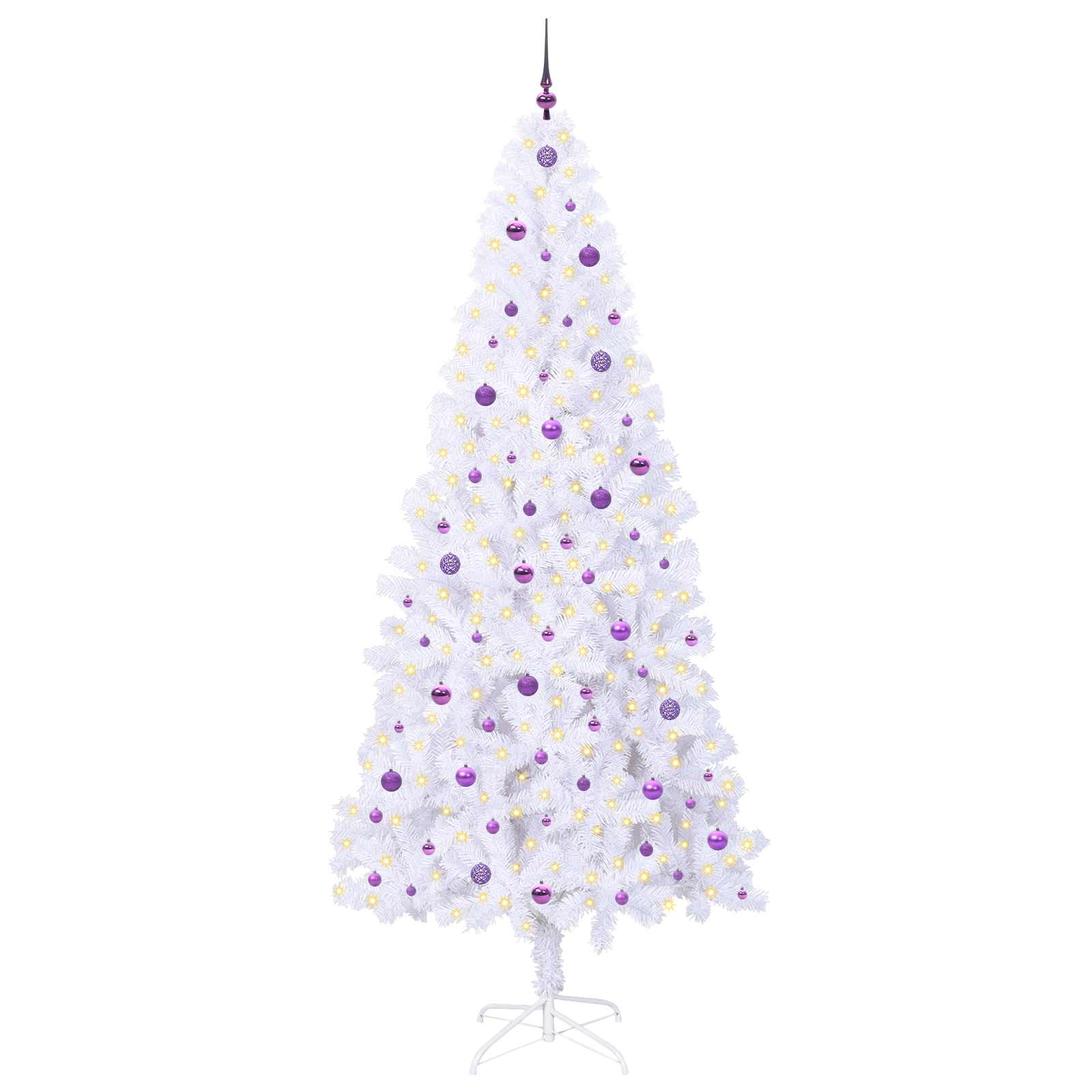 Vidaxl kunstkerstboom met 300 led wit 240 cm pvc en staal