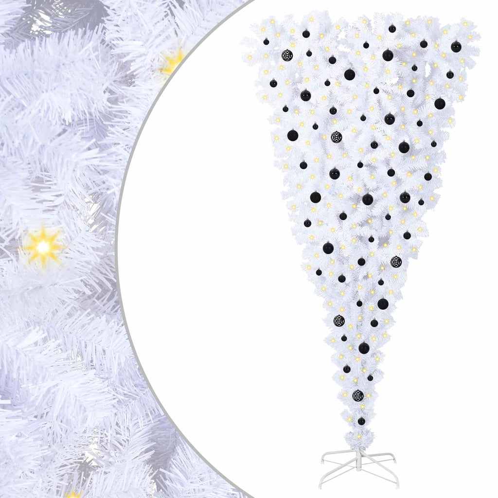 Vidaxl kunstkerstboom met 300 led wit 240 cm pvc en staal