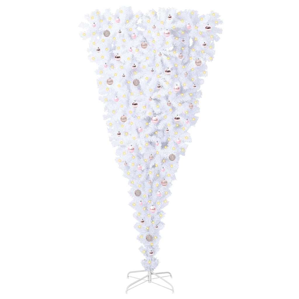 Vidaxl kunstkerstboom met 300 led wit 240 cm pvc en staal