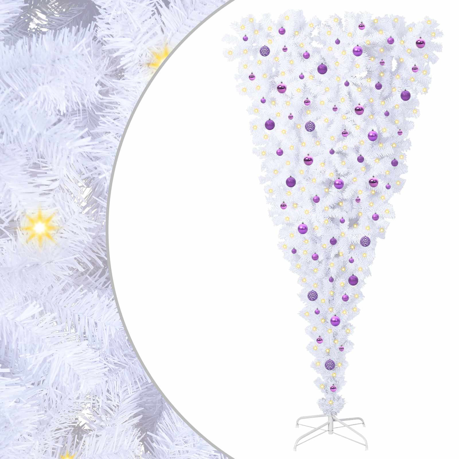 Vidaxl kunstkerstboom met 300 led wit 240 cm pvc en staal
