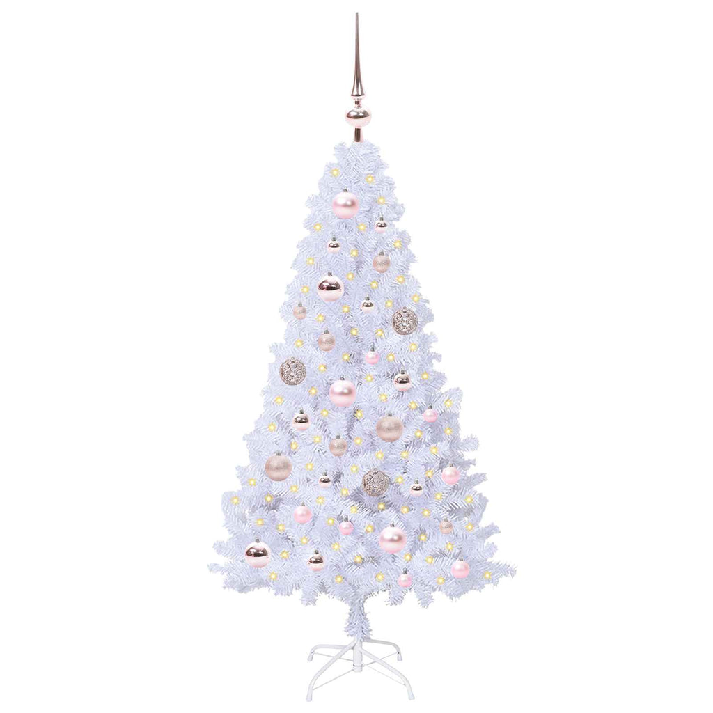 Vidaxl kunstkerstboom met 150 led wit 120 cm pvc en staal