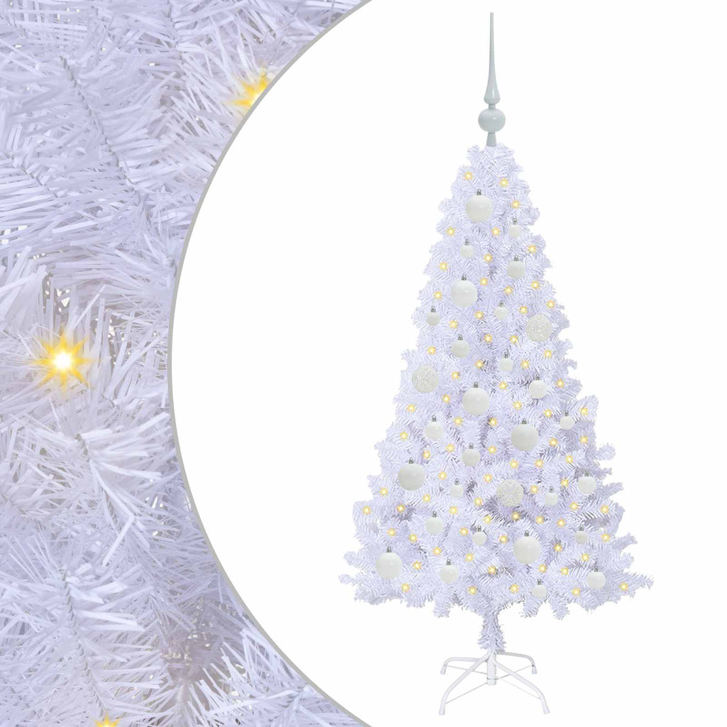 Vidaxl kunstkerstboom met 150 led wit 120 cm pvc en staal